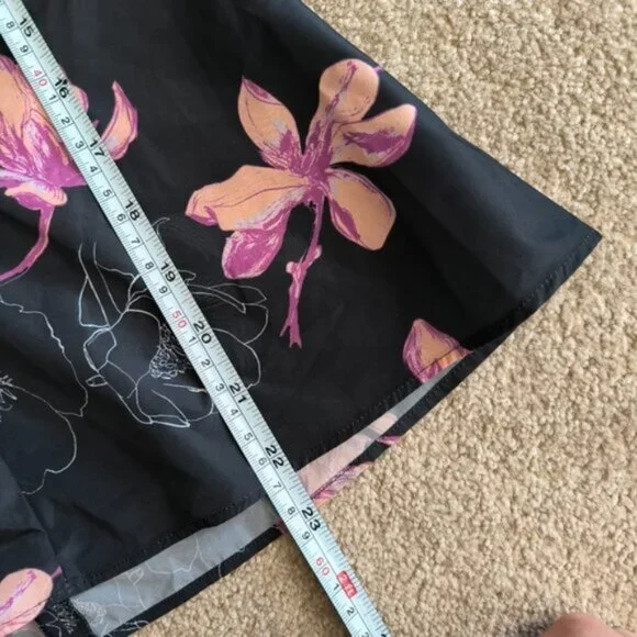 Club Monaco Floral Coquette Prairie Country Ruched Front Woven Top XS - Picture 10 of 12